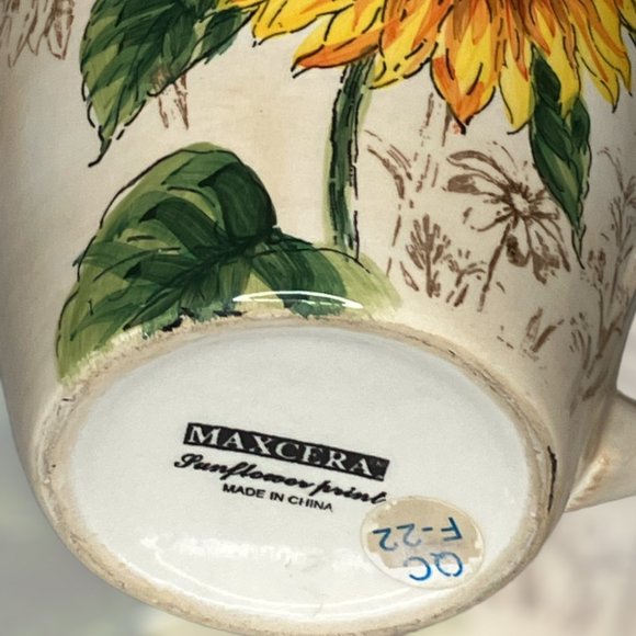 Sunflower Hand Painted Mug Cup Large Coffee Tea Soup Luster Colors Pre-Owned VF+ - Picture 7 of 10